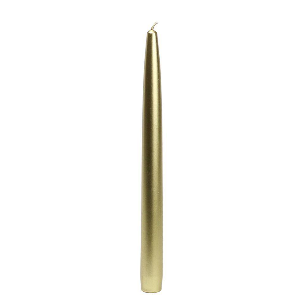 UPC 685024159806 product image for Zest Candle 10 in. Metallic Gold Taper Candles (12-Set) | upcitemdb.com