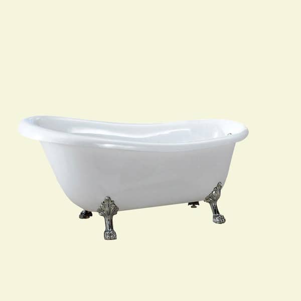 Unbranded Dreamwerks 5.5 ft. Acrylic Clawfoot Non-Whirlpool Bathtub in White