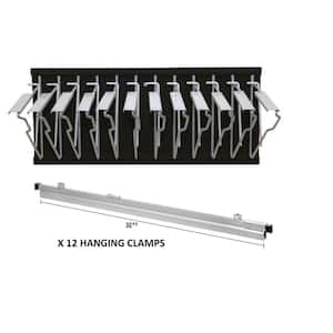 Black Steel Blueprint Large File Pivot Wall Rack with (6) 30 in. Hanging Clamps