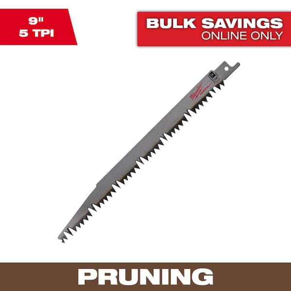 Milwaukee 9 in. 5 TPI Pruning SAWZALL Reciprocating Saw Blade (1-Pack)