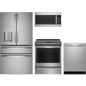 Profile 27.9 cu. ft. Standard Depth Refrigerator with Smart Slide-In Electric Range and Dishwasher with Smart Assist AI