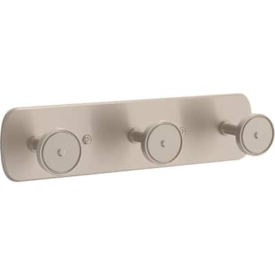 10 in. L Satin Nickel Metal Round Post Hook Rail