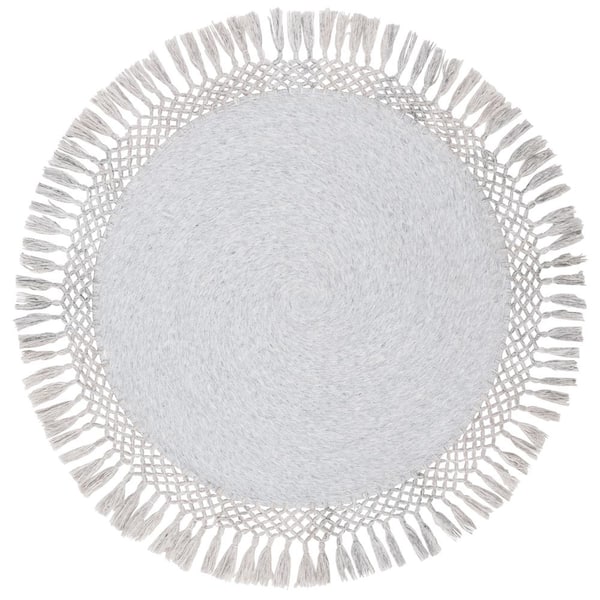 SAFAVIEH Sahara Gray 6 ft. x 6 ft. Round Solid Area Rug