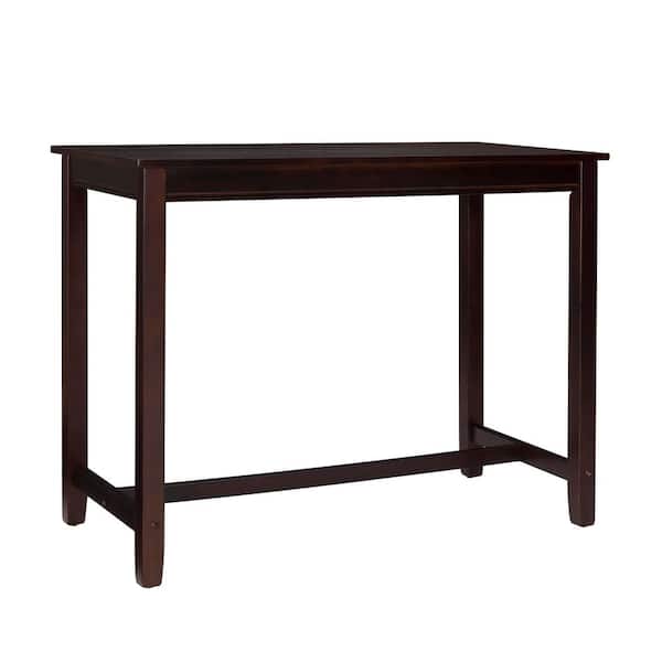 Linon Home Decor Concord 36 in. H Walnut Brown Rectangle Wood 4-Leg Counter Height Dining Table Seats-4