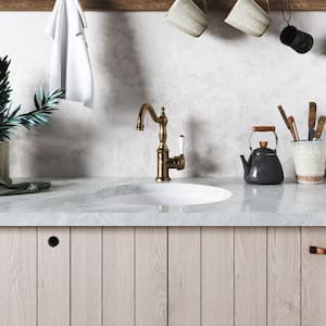 White Undermount/Drop-in Fireclay 18.5 in. L x 9 in. D Single Bowl Round Kitchen Sink with Bottom Grid and Strainer