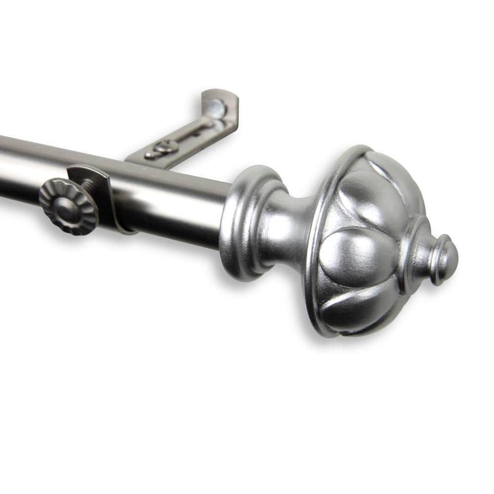 48 in. - 84 in. Telescoping Single Curtain Rod Kit in Satin Nickel with Sierra Finial price history on PriceWatchPro