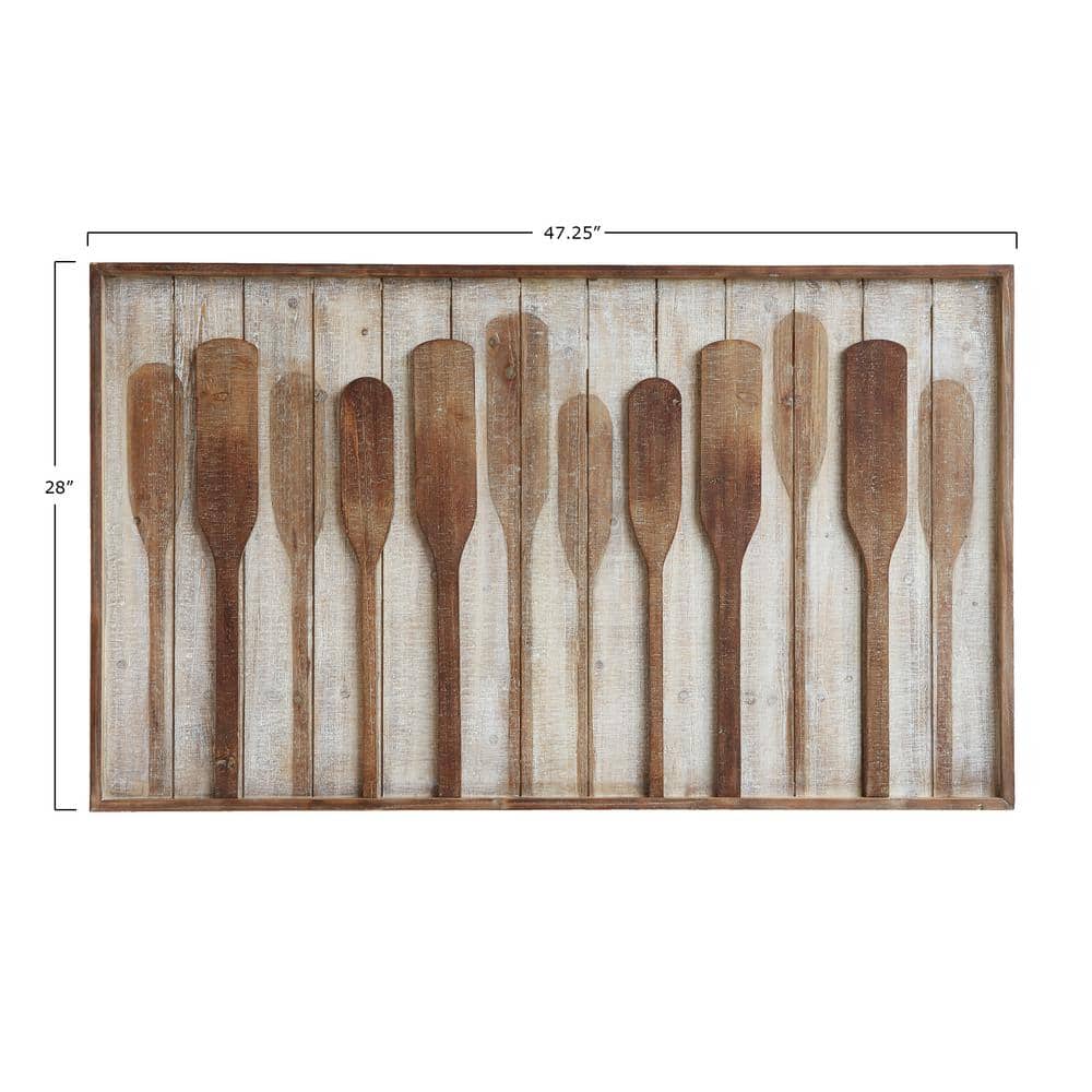 Rustic Brown Wood Framed Paddle Wall Art