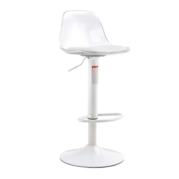 Tatayosi Set of 2-Modern Minimalist Bar Chairs, Rotatable and adjustable lift Bar Stools for Bars, Restaurants, White