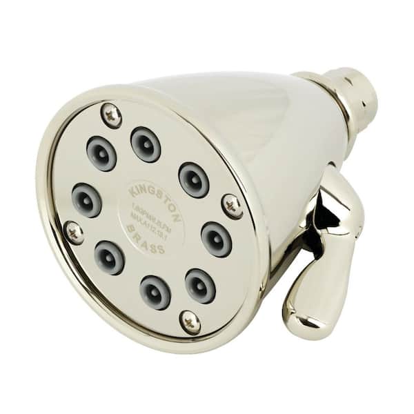 Victorian 2-Spray 3.63 in. Wall Mount Adjustable Shower Head in Polished Nickel