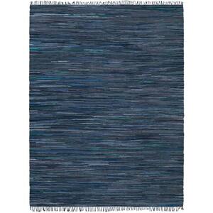 Chindi Cotton Striped Navy Blue 10' 0 x 13' 1 Area Rug