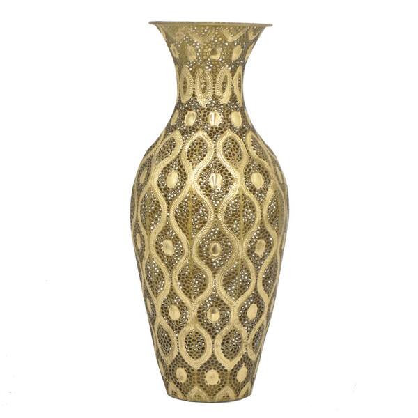 THREE HANDS Gold Metal Vase