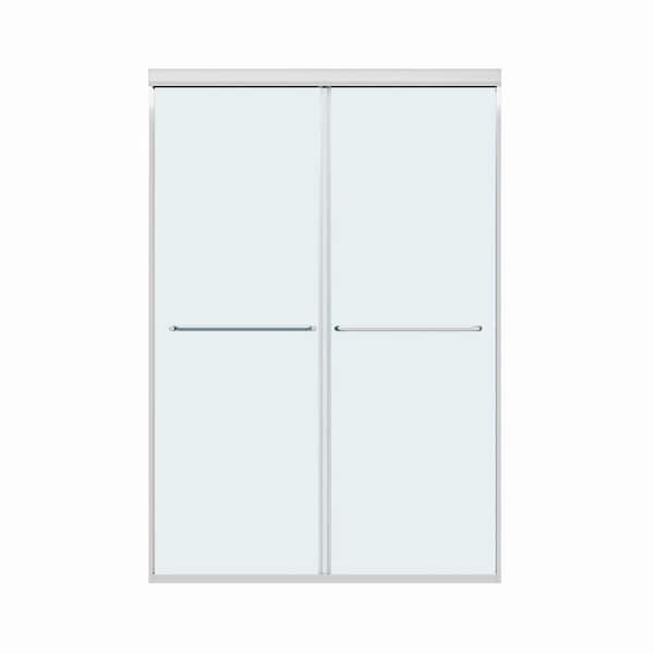 Vitrina 48 in. W x 70 in. H Double Sliding Frame Tub Door in Chrome with Clear Tempered Glass
