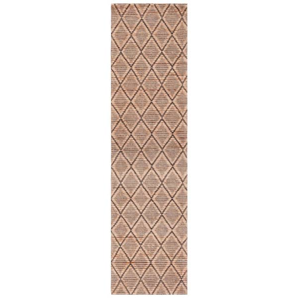 SAFAVIEH Natural Fiber Beige 2 ft. x 9 ft. Abstract Geometric Runner Rug
