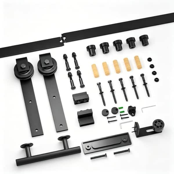 6FT Sliding Barn Door Hardware Kit, 34"-36" Single Door, Quiet & Easy Install (Door Excluded).