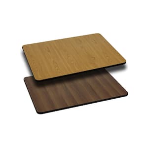 Glenbrook 24 in.  x 30 in.  Natural or Walnut Reversible Rectangle Table Top