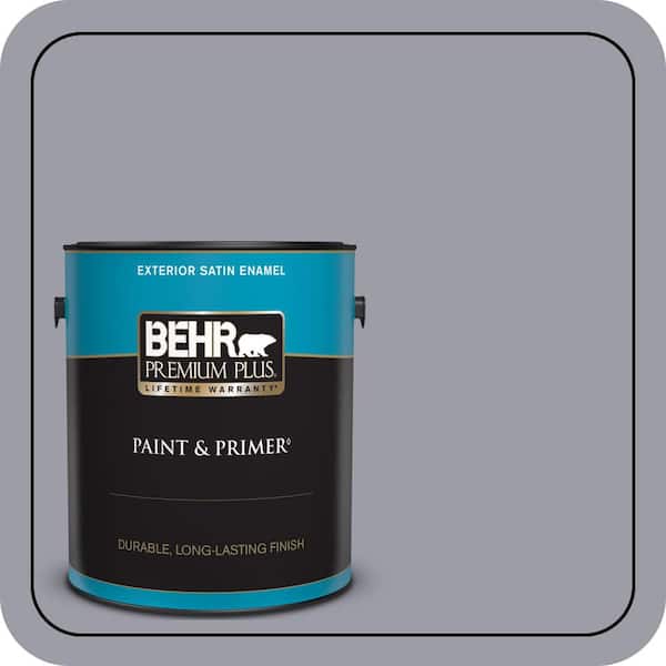 BEHR PREMIUM PLUS 1 gal. #BNC-09 Heather Gray Satin Enamel Exterior Paint & Primer