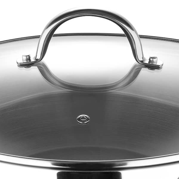 BERGNER 12 in. Stainless Steel Nonstick Stir Fry Pan with Lid BGUS10111STS  - The Home Depot