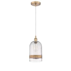 Pendant 100-Watt 1-Light Antique Copper Finish Dining/Kitchen Island Mini Pendant with Water Glass, No Bulb Included