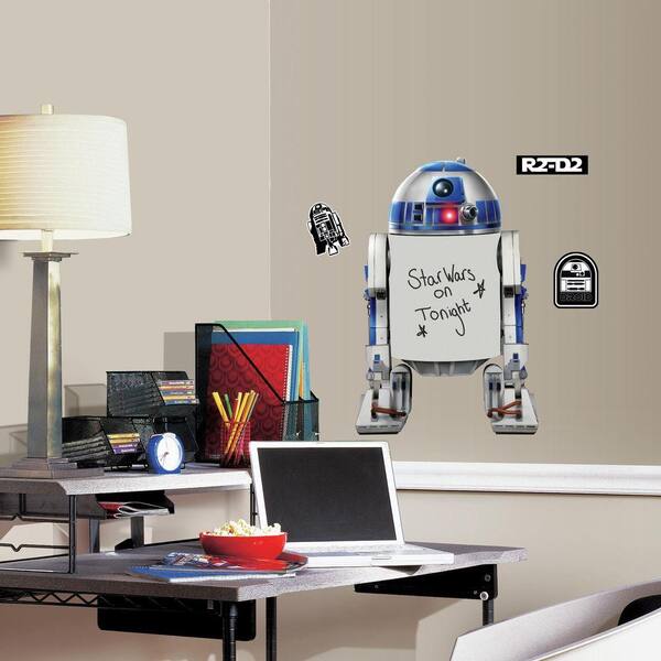 RoomMates 5 in. W x 19 in. H Star Wars Classic R2-D2 Dry Erase 4-Piece Peel and Stick Giant Wall Decal