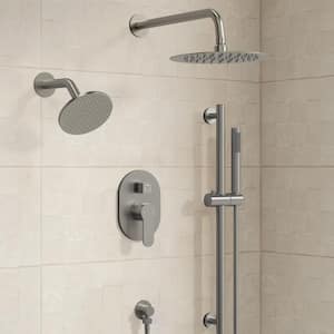 GRANDJOY 3 in 1 Showers with Valve 3-Spray Dual Wall Mount 10 in