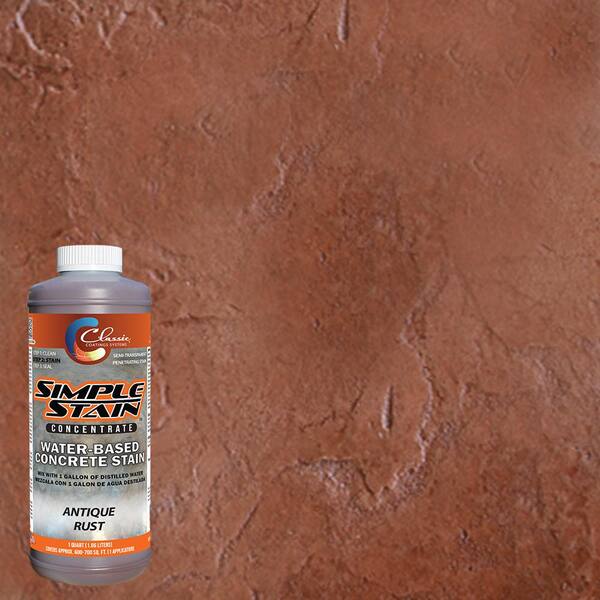 Classic Coatings Systems 1 qt. Antique Rust Concentrated Semi-Transparent Water Based Interior/Exterior Concrete Stain