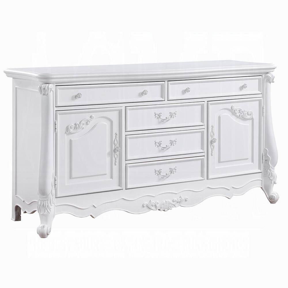 Maver Classic White 6-Drawer 22 in. Wide Dresser Without Mirror