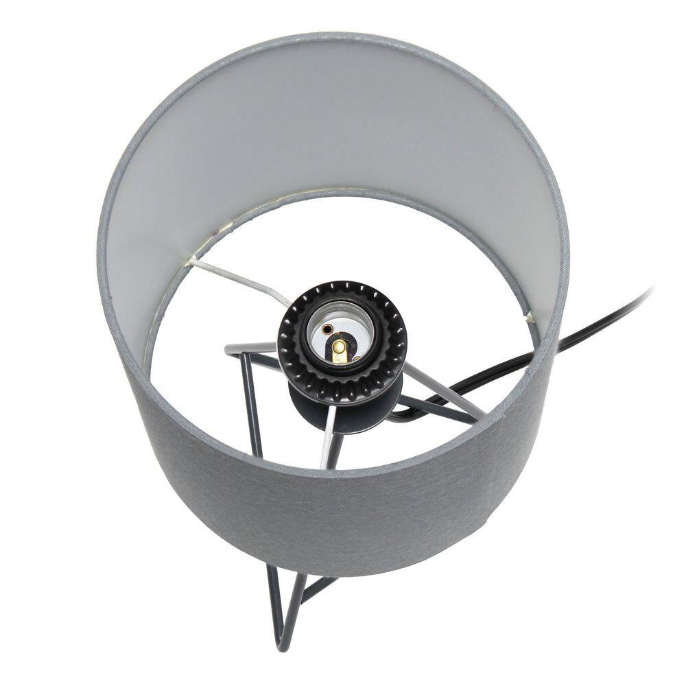 White Metal Tripod Table Lamp with Fabric Shade