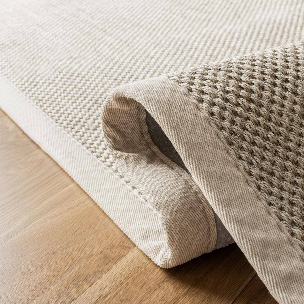 Marble Beige Hand-Knotted Natural Fiber Area Rug, 4' x 6'