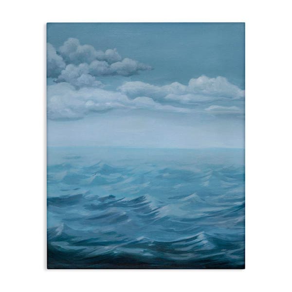 Stupell Industries Clouds over Rough Seas by Grace Popp Unframed Coastal Graphic Art Print 48 in. x 36 in.