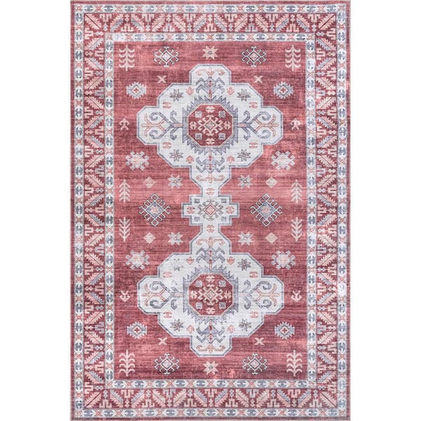 nuLOOM Norma Machine Washable Brick 3 ft. x 5 ft. Persian Area Rug