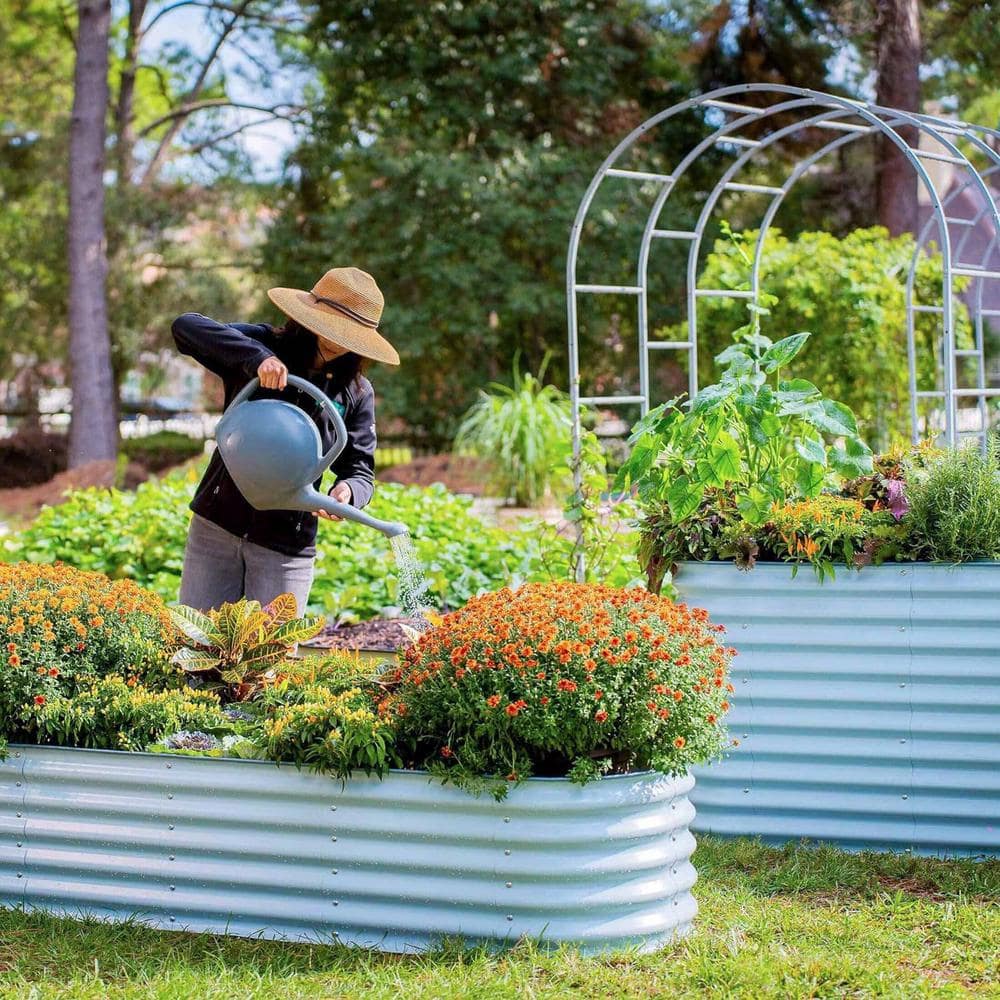 Sky Blue Extra Tall Modular Metal Raised Garden Bed