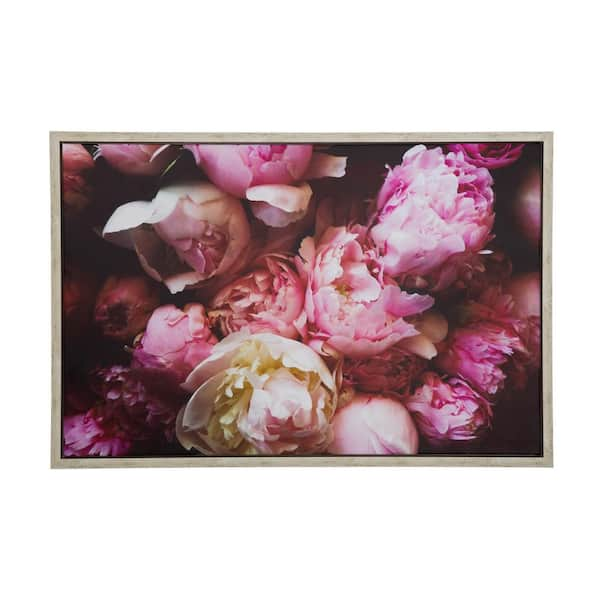 Yosemite Home Decor Blushing Peonies II' - 38 in. W x 25 in. H Framed Photo by Veronica Olson Printed on Canvas