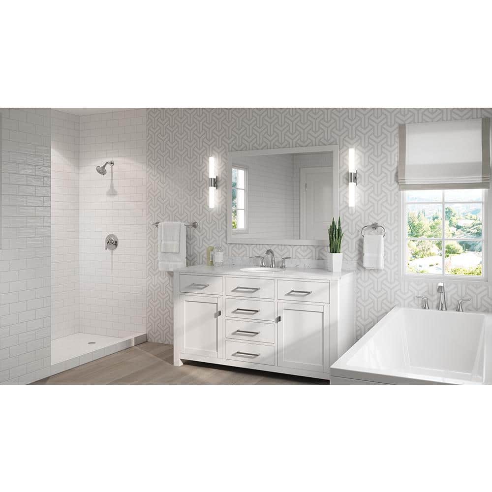 Weller 8" Polished Chrome Modern Bathroom Faucet with Drain Assembly