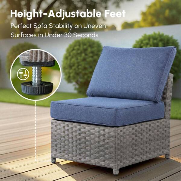 XIZZI Rose 9-Pieces Wicker Patio Conversation Seating Sofa Set