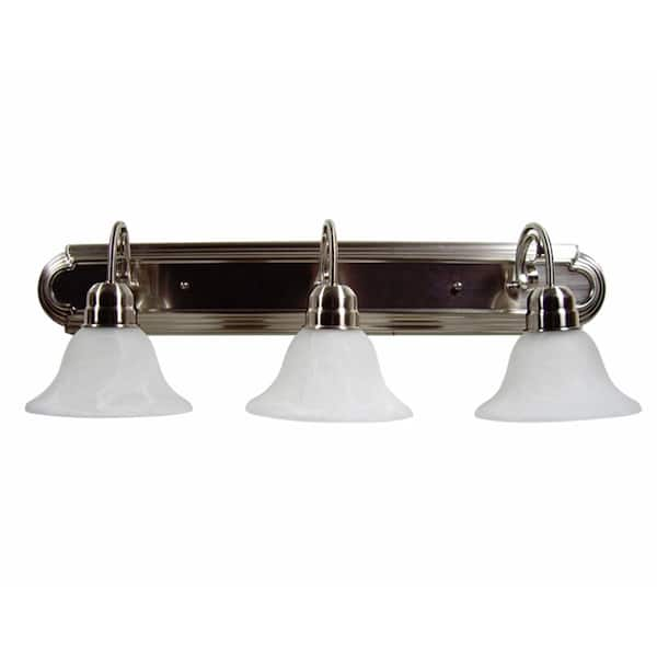 Unbranded Monica 3-Light Satin Nickel Bath Vanity Light