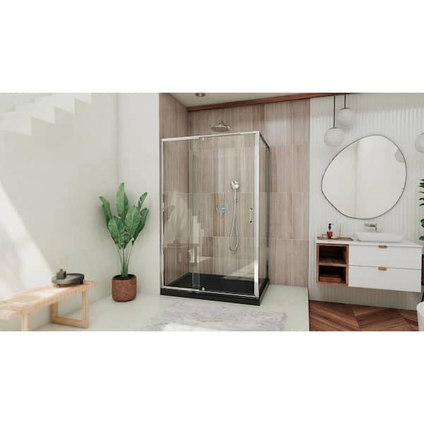 DreamLine Flex 36 in. D x 48 in. W x 74.75 in. Framed Pivot Shower