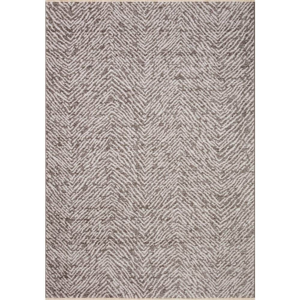Handmade Taupe and Dove Rectangular Viscose Area Rug 7'-10" x 10'