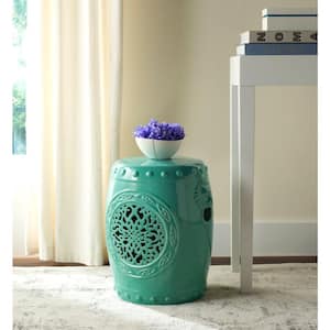 Flower Drum Aqua Ceramic Garden Stool