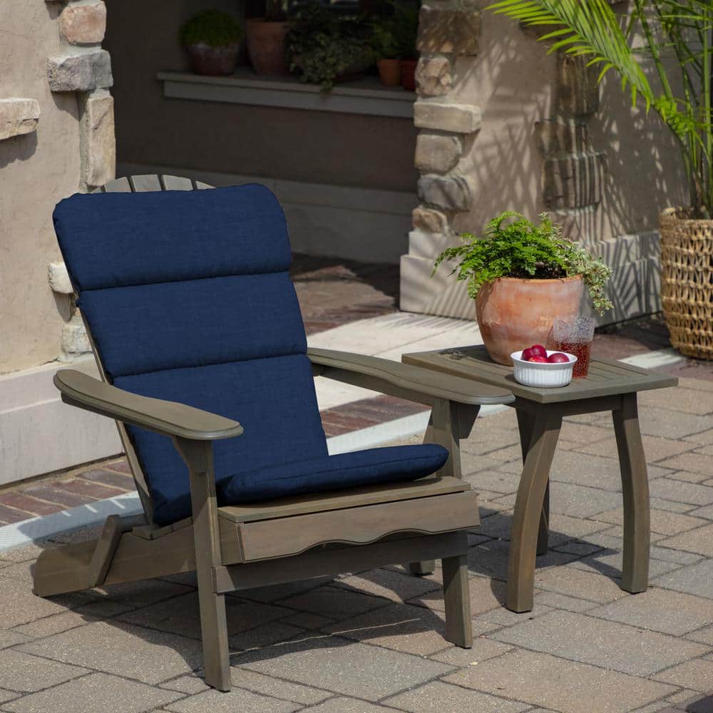 Sapphire Blue Outdoor Adirondack Chair Cushion with Recycled Polyester Fill