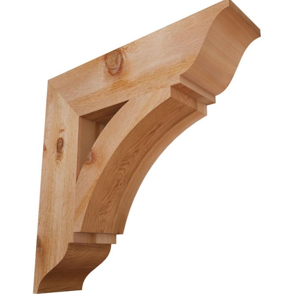 Ekena Millwork 6 in. x 24 in. x 24 in. Western Red Cedar Thorton Traditional Rough Sawn Bracket