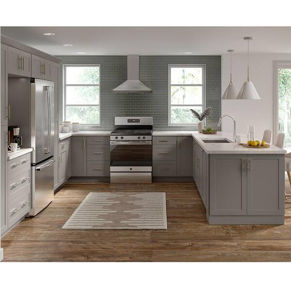 Hampton Bay Cambridge Shaker Assembled 18 In X 90 24 Pantry Cabinet With Adjustable Shelves Gray Ca1890p Kg Pantry Cabinet With Adjustable Shelves, Adjustable Cabinet Feet Home Depot