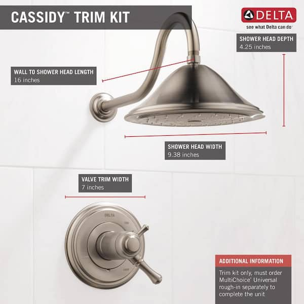 Delta Cassidy TempAssure 17T Series 1-Handle Shower Faucet Trim