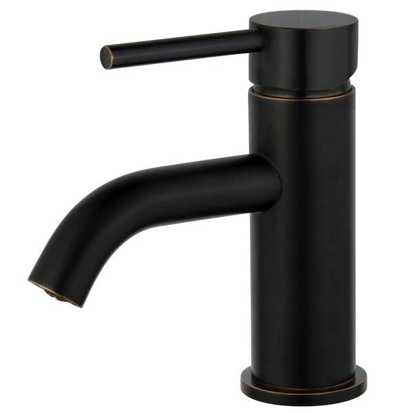 Kingston Brass Modern Single Hole Single-Handle Bathroom Faucet in Naples Bronze