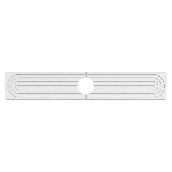 White Faucet Mat for Kitchen Sink, 0.3 in. H x 23.6 in. W x 3.9 in. D Quick Drying Splash Guard
