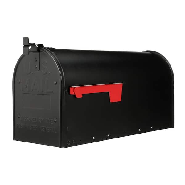 Architectural Mailboxes Admiral Textured Black, Large, Aluminum, Post Mount Mailbox