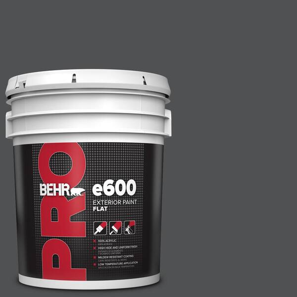 BEHR PRO 5 Gal. #PPU18-01 Cracked Pepper Flat Exterior Paint PR61305 ...