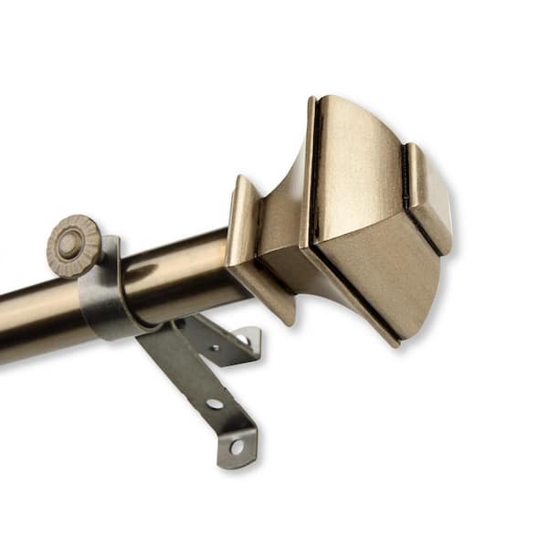 Unbranded 120 in. to 170 in. Adjustable 13/16 in. Julianne Single Curtain Rod in Antique Brass