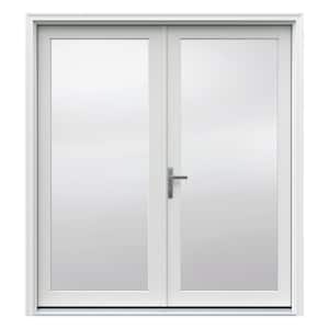 F-4500 72 in. x 80 in. White Right-Hand/Inswing Primed Fiberglass French Patio Door Kit