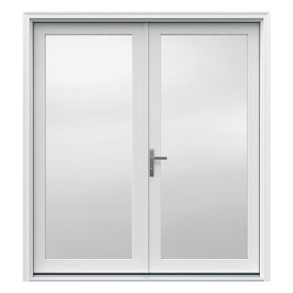 JELDWEN F4500 72 in. x 80 in. White RightHand/Inswing Primed Fiberglass French Patio Door Kit