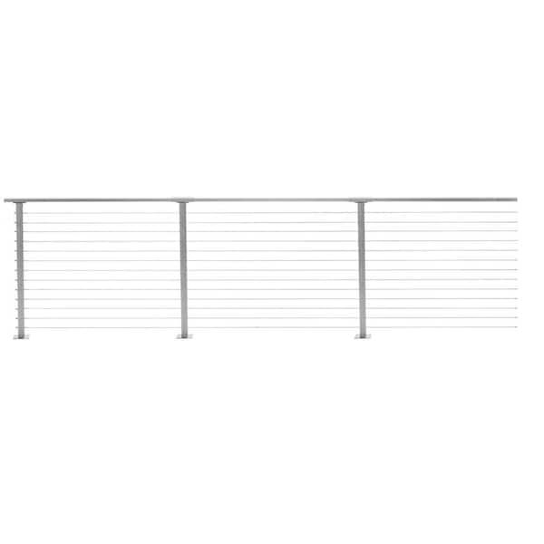 CityPost 40 ft. x 42 in. Grey Deck Cable Railing, Base Mount
